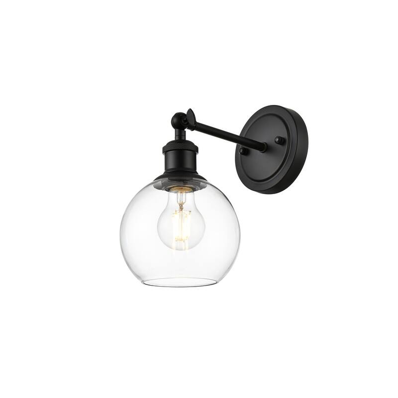 Kailey 1 Light Black and Clear Bath Sconce