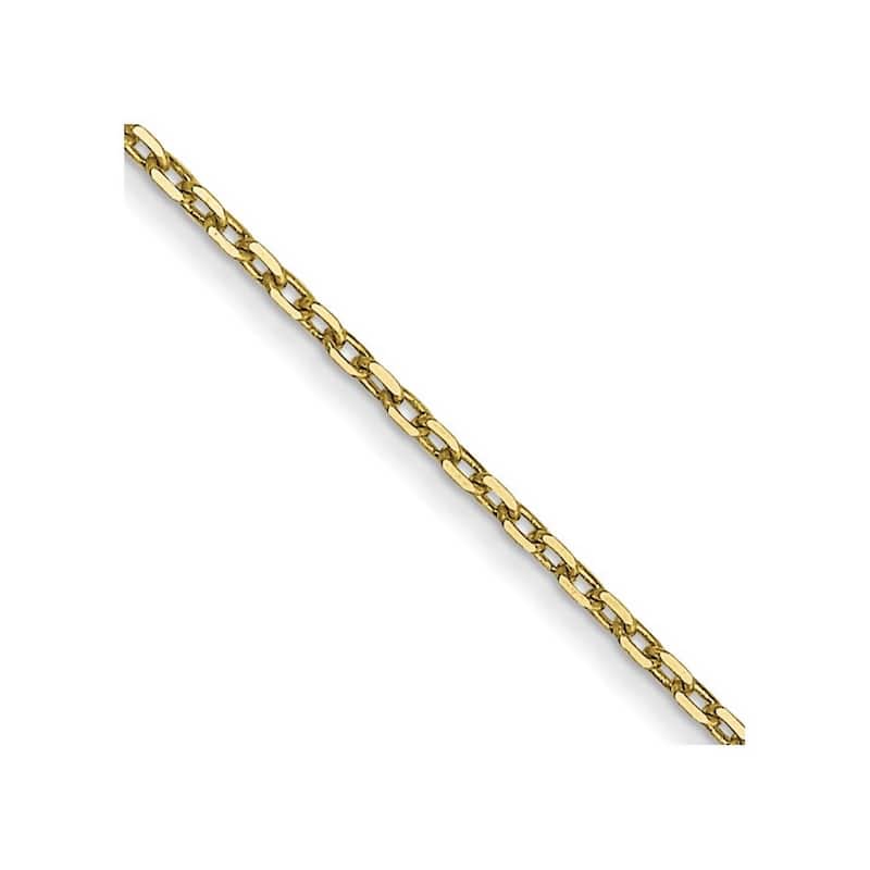 Curata 10k Yellow Gold 0.6mm Diamond Cut Cable Chain Necklace (Lobster)