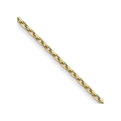 Curata 10k Yellow Gold 0.6mm Diamond Cut Cable Chain Necklace (Lobster)
