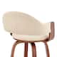 Daxton Mid-Century Swivel Bar Stool, Upholstered Counter Height Chair with Bentwood Legs