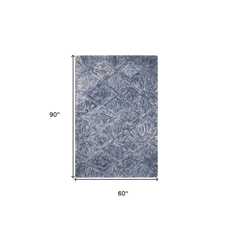 Cahow Power Loomed Geometric Modern Soft Area Rug By HomeRoots - 90' X '60' X '0.5