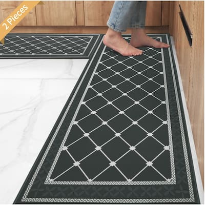 2 PCS Kitchen Mat, Cushioned Kitchen Rugs,19.7 X 31.5 In and 19.7 X 47.2In