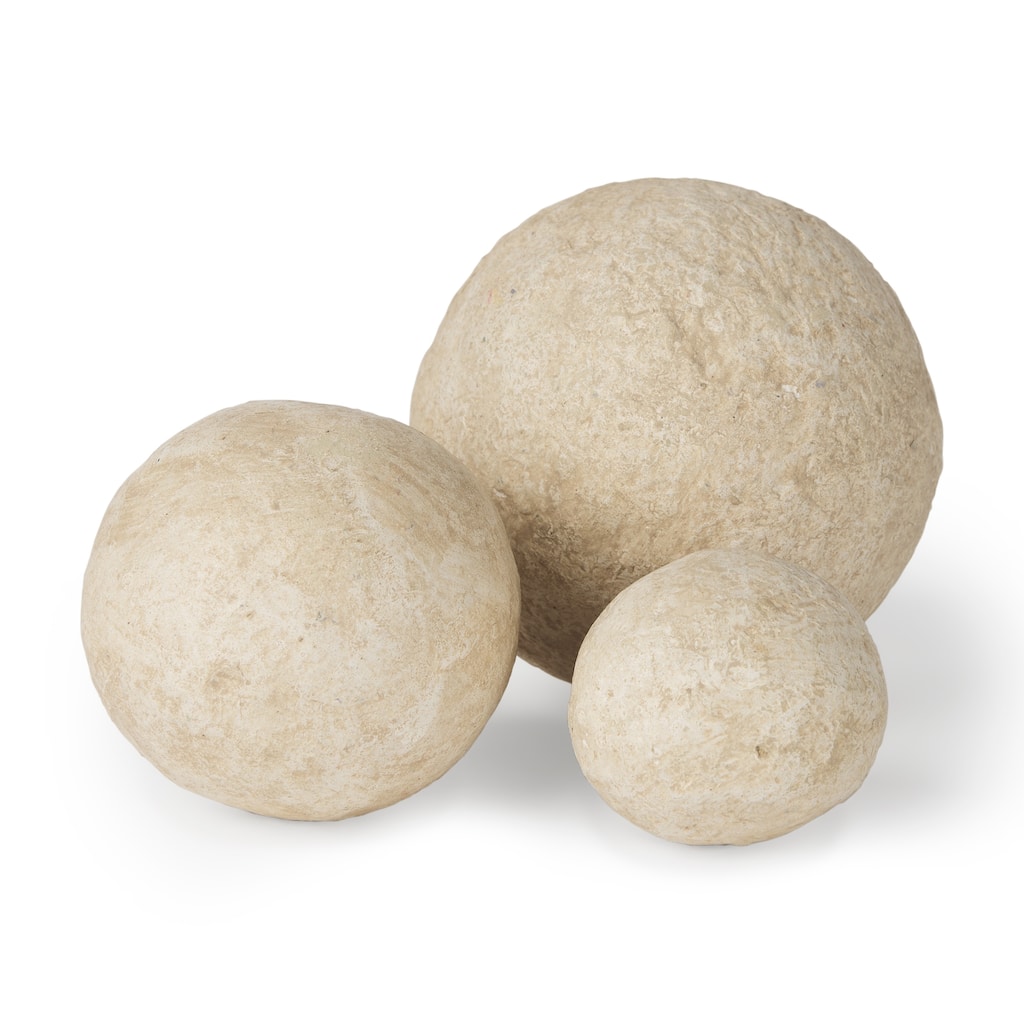 Sunita Beige Paper Mache Orbs (Set of 3)