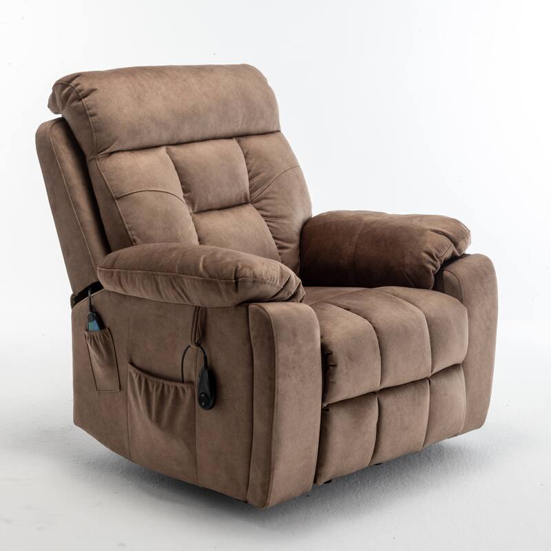 Power Lift Recliner with 8-Point Massage, Lumbar Heat, German OKIN Motor, Stainless Steel Cup Holder, and 10-Minute Setup