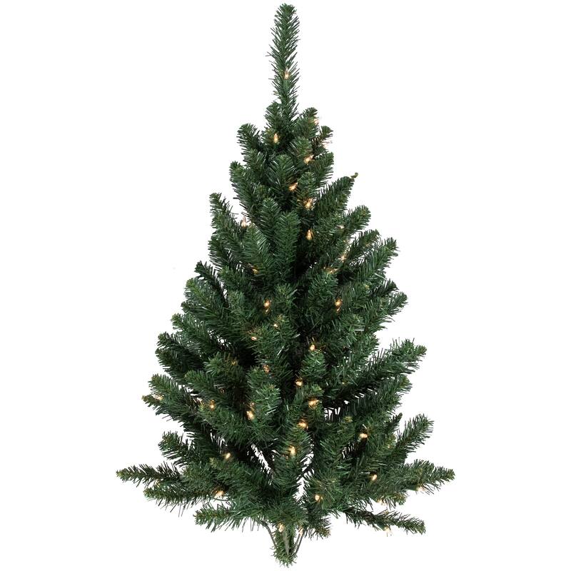 3' Buffalo Fir Artificial Christmas Wall Door Tree Clear Dura Lights - 3 Foot