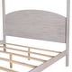 Queen Size Half-Moon Headboard Canopy Bed Straight Lines Platform Bed ...