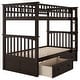 preview thumbnail 69 of 86, Full or Twin Bunk Bed with Safety Guardrail & 2 Storage Drawers, Convertible Beds Wood Slat Support Bunk Bed
