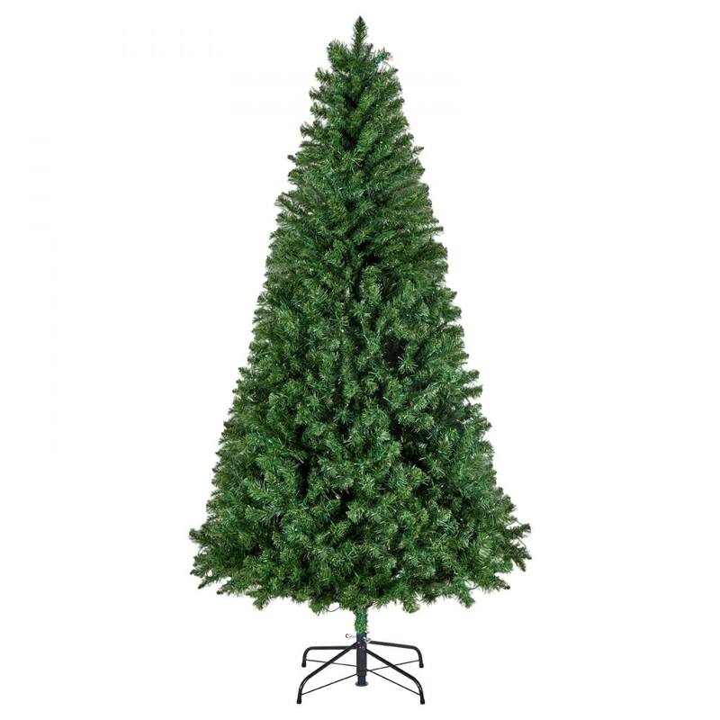 Green PVC and Iron 7.2x4.5 ft Pre-Lit Christmas Tree with 470 LED Lights and 11 Modes - 4.5 x 7.2 ft