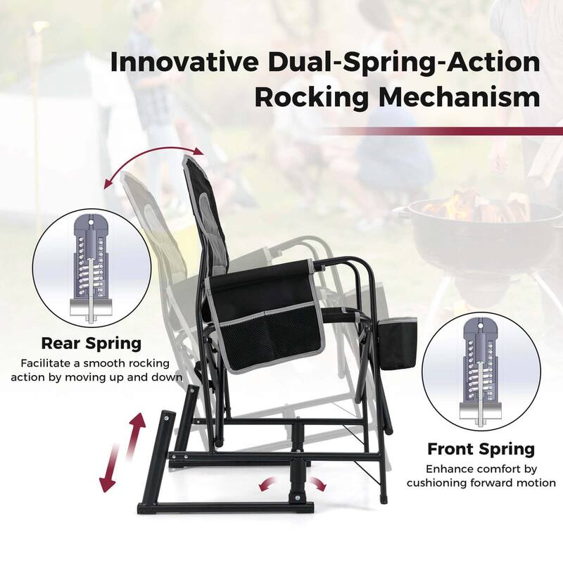 Goplus Outdoor Rocker Camping Chair for Adults with Dual Springs - See Details
