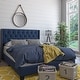 preview thumbnail 29 of 43, Bardy Upholstered Button-tufted Wingback Bed - Queen or King