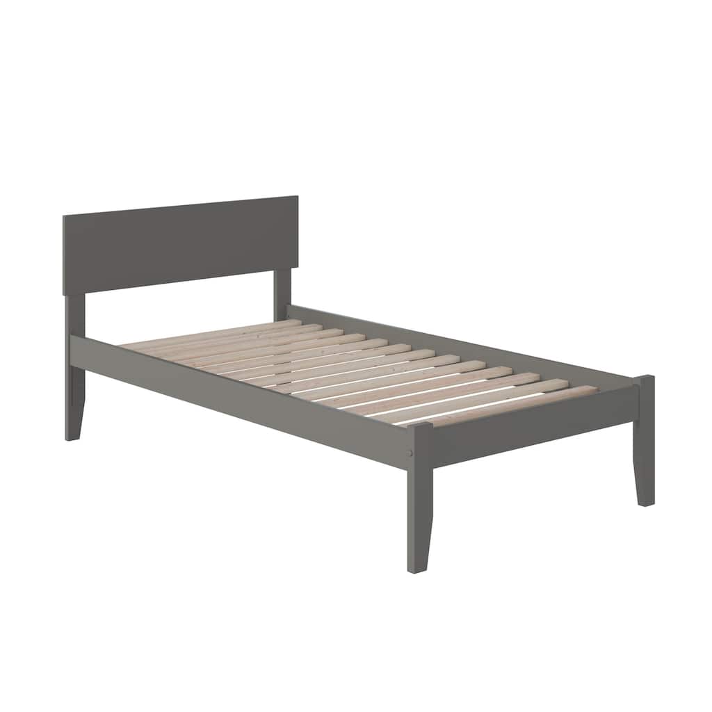 Twin XL Platform Bed - Modern Style, Adjustable Headboard, Grey Finish, Low Profile Design, Easy Assembly