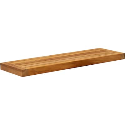 Moa Floating Teak Wall Shelf