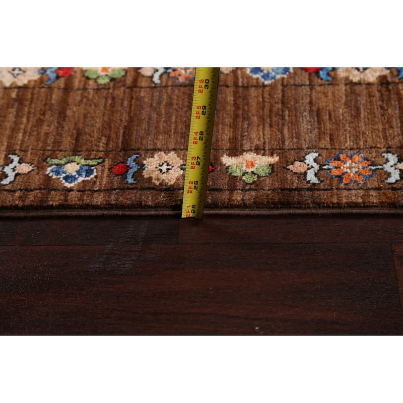 Vegetable Dye Floral Ziegler Oriental Area Rug Wool Handmade Carpet - 5'0" x 6'7"