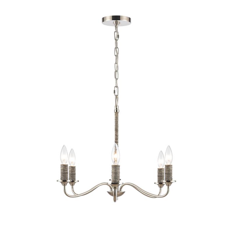 Elk Home Abaca Polished Nickel Finish 6 Light Chandelier
