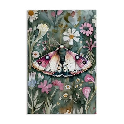 Stupell Beautiful Moth over Florals Canvas Wall Art Design By The Dutch Lady