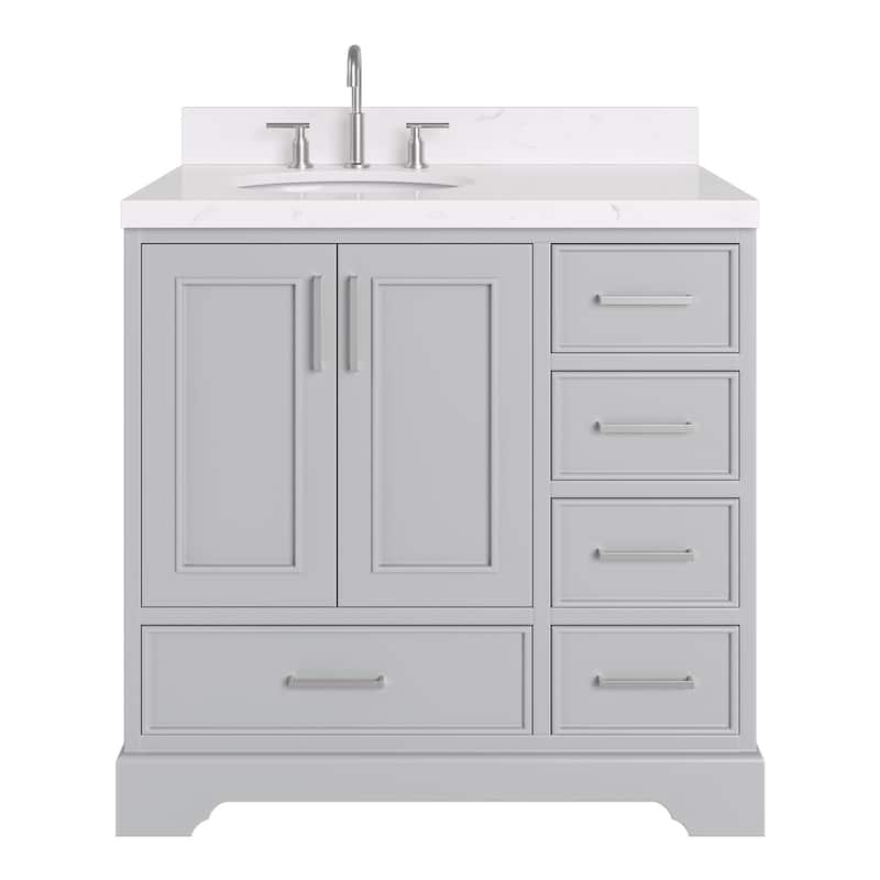 Ariel M036SLCQOVO Stafford 36" Free Standing Single Basin Vanity Set - Grey