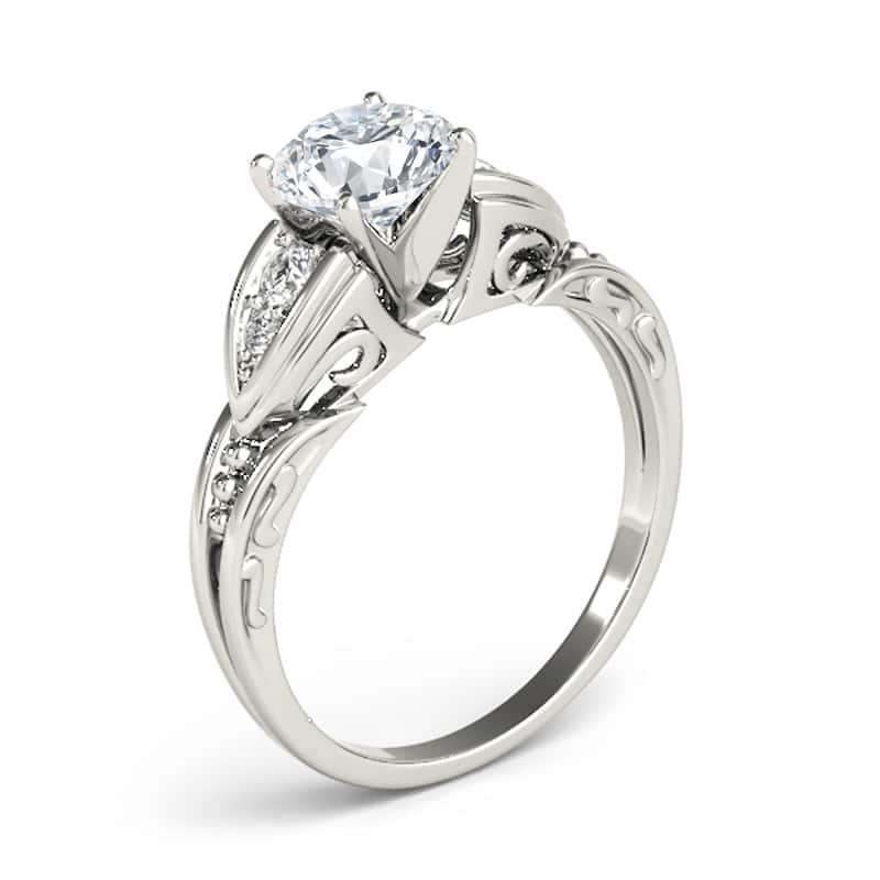 Auriya 14k White Gold Lab Grown Round Diamond Engagement Ring 0.50 to 5.00 ct. tw. (F-G VS)