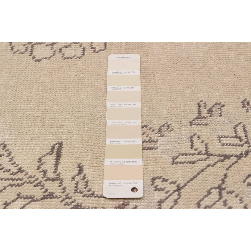 ECARPETGALLERY Hand-knotted Antalya Vintage Khaki Wool Rug - 9'5 x 12'4