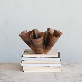 Metal Organic Shaped Planter - 14.8"L x 14.8"W x 7.5"H