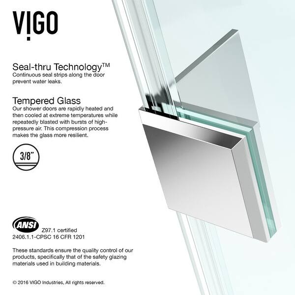 Shop Vigo Piedmont Clear Frameless Shower Enclosure With Low Profile Base Overstock 12532734