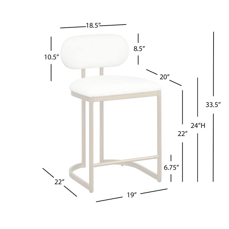 angelo:HOME Perry 24-Inch Metal Counter Stools (Set of 2)
