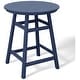 preview thumbnail 98 of 111, Laguna Hdpe All Weather Outdoor Patio 35" Round Counter Table Navy Blue