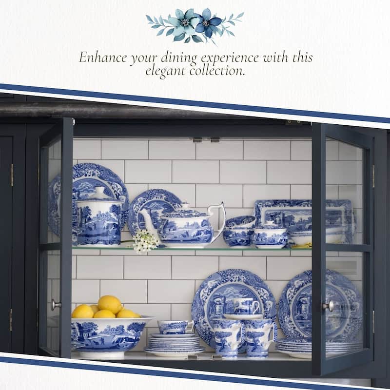 Spode Blue Italian Set of 4 Ascot Cereal Bowls - 8-Inch