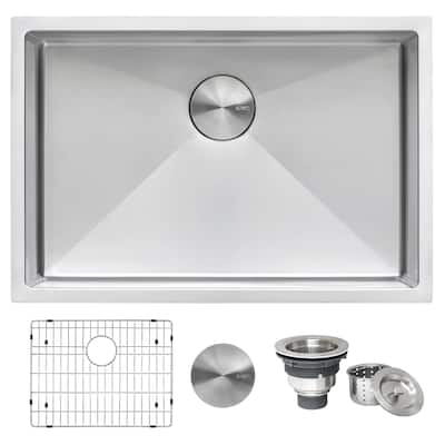 Ruvati 26-inch Undermount 16 Gauge Tight Radius Stainless Steel Kitchen Sink Single Bowl - RVH7126 - 24″ x 16″