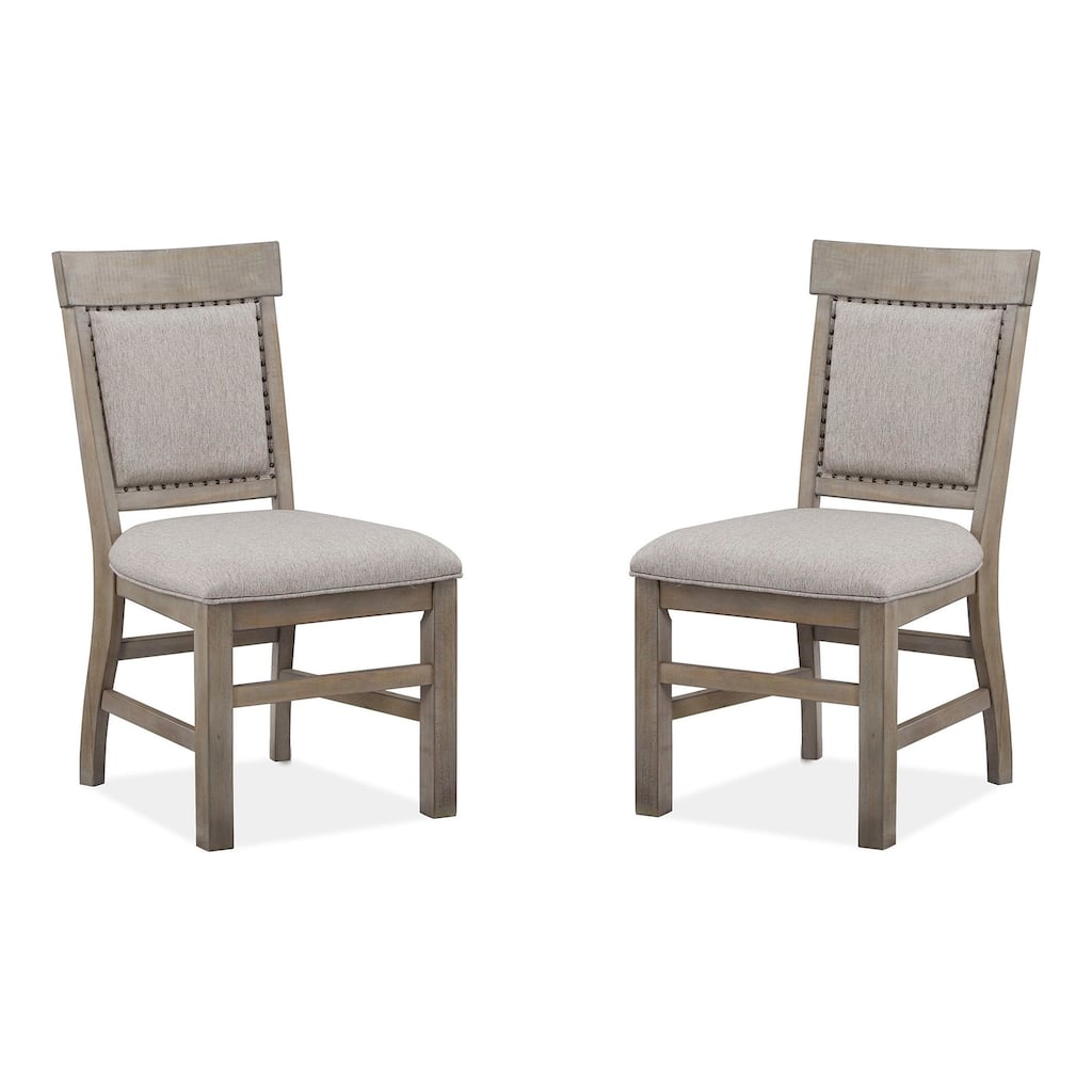 Magnussen Home Tinley Park Dove Tail Grey Upholstered Side Chair Two Pack - 20''W x 23.38''D x 38.5''H