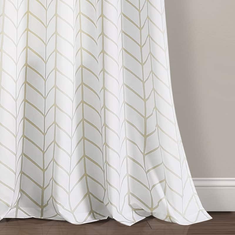 Lush Decor Calia Chevron Geo Window Curtain Panel Pair - 84" x 52"