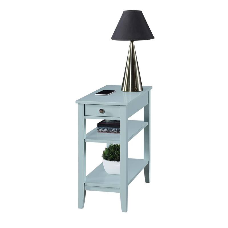 Convenience Concepts American Heritage 1 Drawer Chairside End Table with Shelves