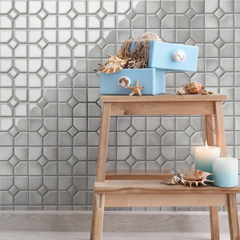Merola Tile Hudson Oxford Grey Eye 11-3/8" x 11-3/8" Porcelain Floor and Wall Tile - Case (10 Tiles)