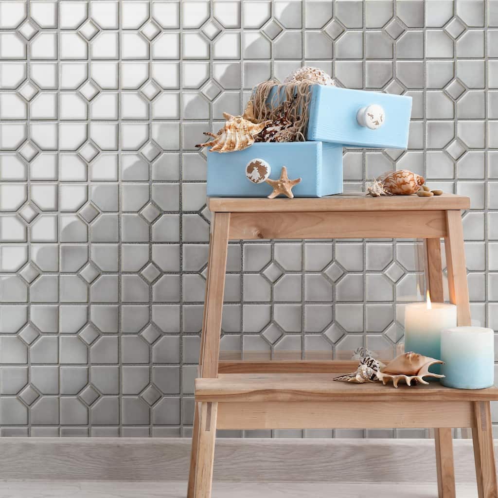 Merola Tile Hudson Oxford Grey Eye 11-3/8" x 11-3/8" Porcelain Floor and Wall Tile