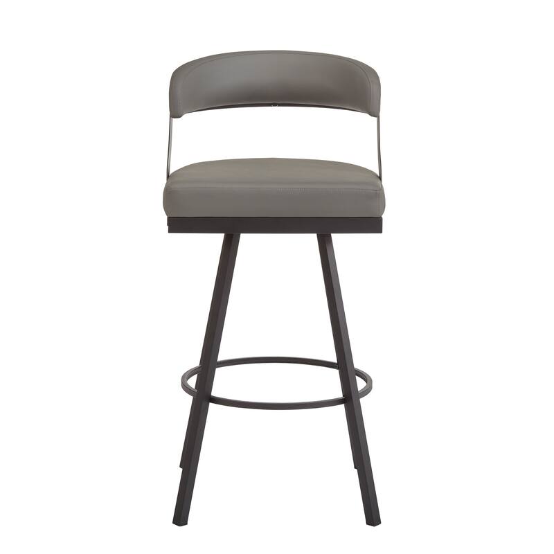 Bacalar Black Finish Metal Vegan Leather Swivel Chair (Set of 2) by iNSPIRE Q Modern