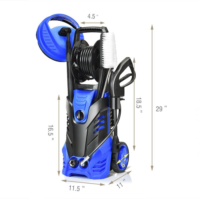 Gymax 3000PSI Electric High Pressure Washer 2000W 2GPM w/Patio Cleaner - See Details