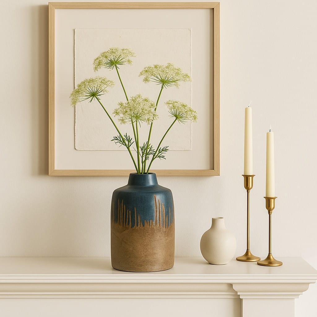 Ceramic Round Two-Tone Decorative Flower Vase