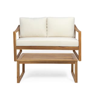 Samwell Acacia Wood Outdoor Loveseat and Coffee Table Set by Christopher Knight Home