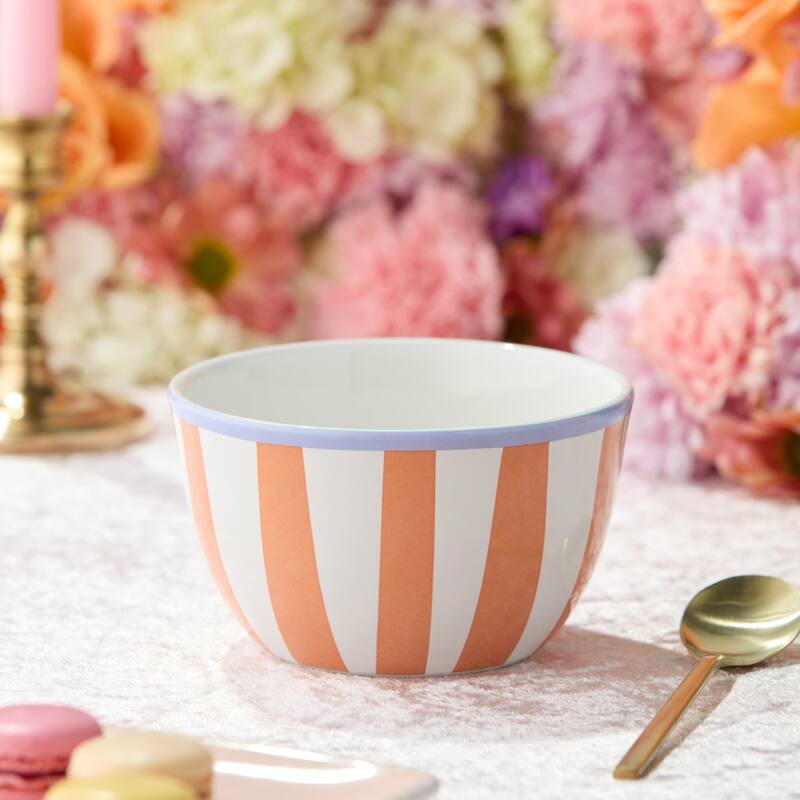 Certified International Menagerie 5.25" Ice Cream/Dessert Bowls, Set of 4 Assorted Designs - 5.25"L x 5.25"W x 3.00"H