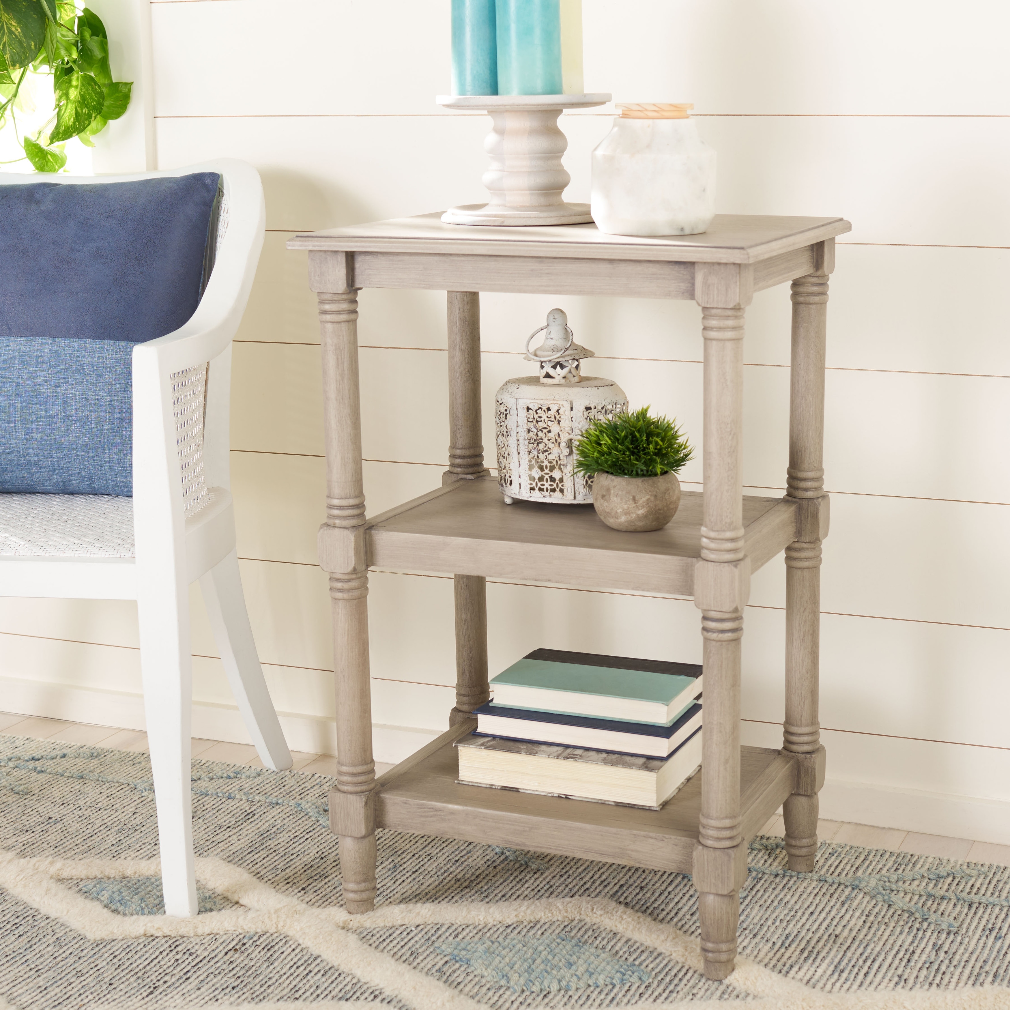 SAFAVIEH Elmira 3-Shelf Accent Table - 19.8" W x 15" L x 30" H - 20"W x 15"D x 30"H