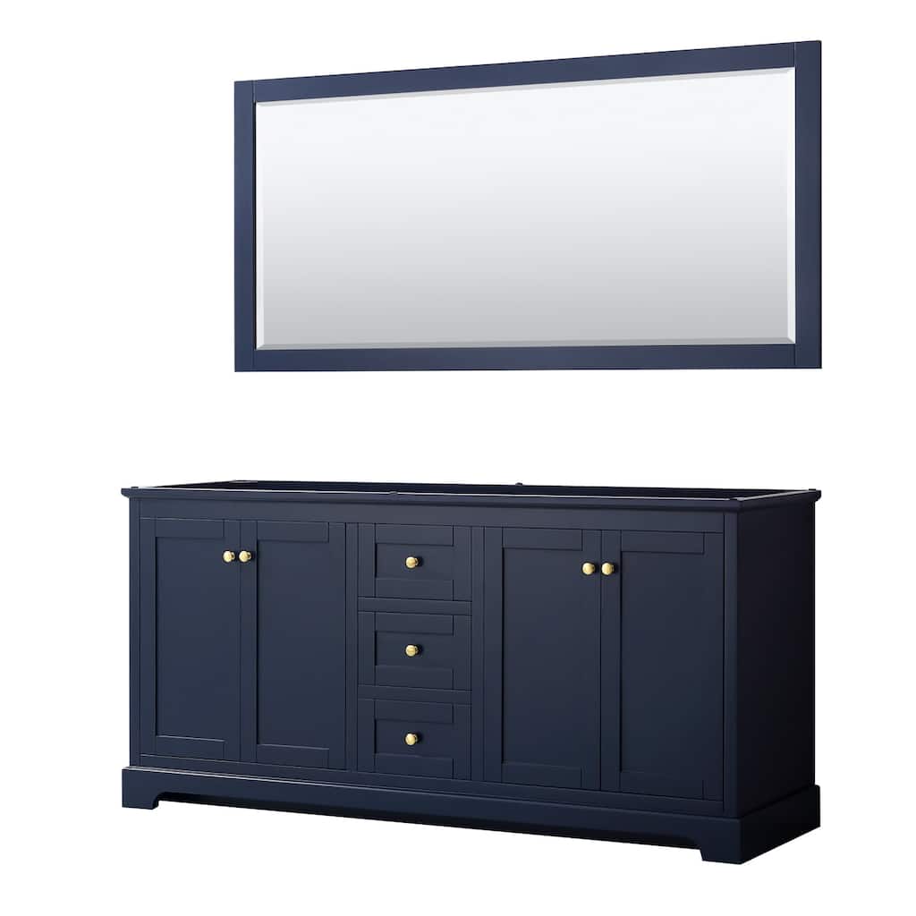 Wyndham Collection Avery 72" Double Free Standing Vanity Cabinet -