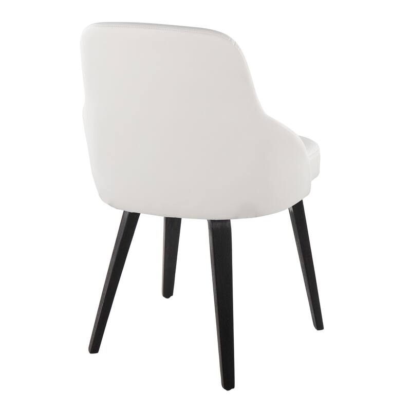 York Upholstered Contemporary Chair in Black Wood - Set of 2