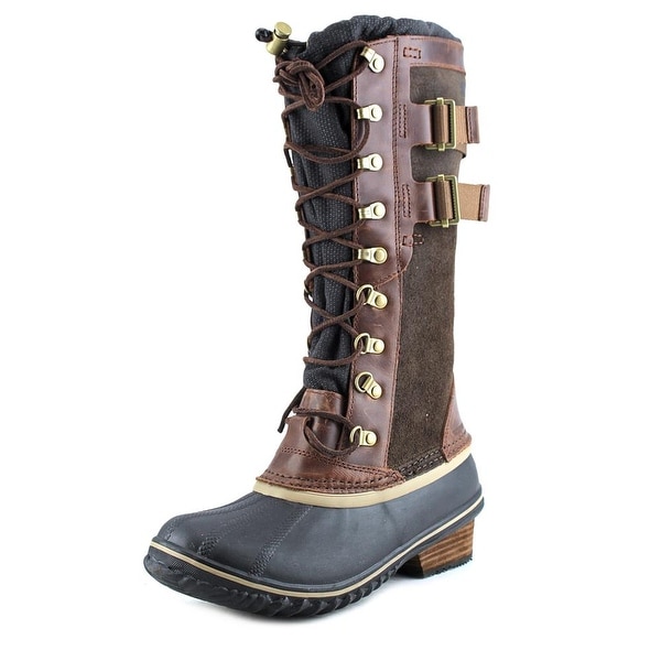 Sorel Conquest Carly II Women Round Toe Leather Brown Knee High Boot