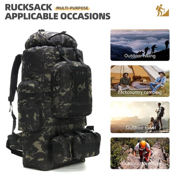 100L Camping Hiking Backpack Molle Rucksack Military Camping Backpacking  Daypack - Bed Bath & Beyond - 40365643