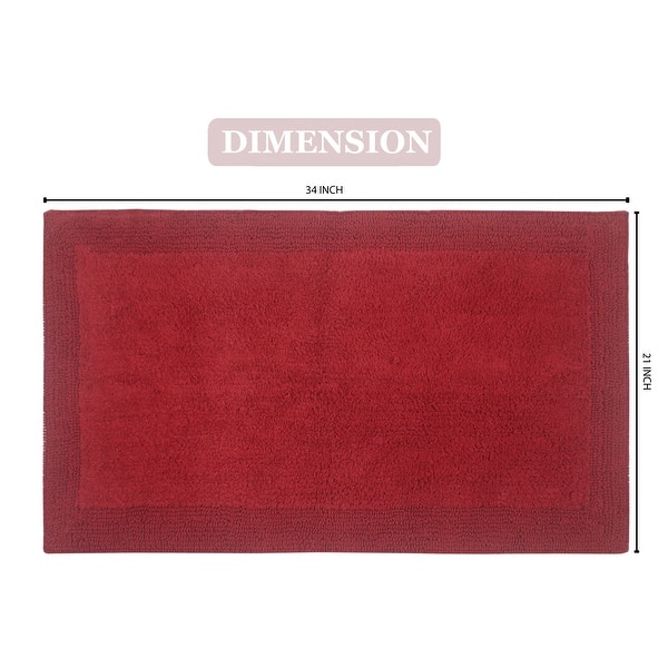 dimension image slide 27 of 50, Home Weavers Luxury Collection 100% Cotton Reversible Bathroom Washable Rug Soft and Absorbent bath Rug Non Slip