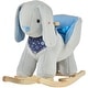 preview thumbnail 1 of 3, Kids Ride-On Rocking Horse Toy Bunny Rocker with Fun Play Music & Soft Plush Fabric for Children 18-36 Months Grey