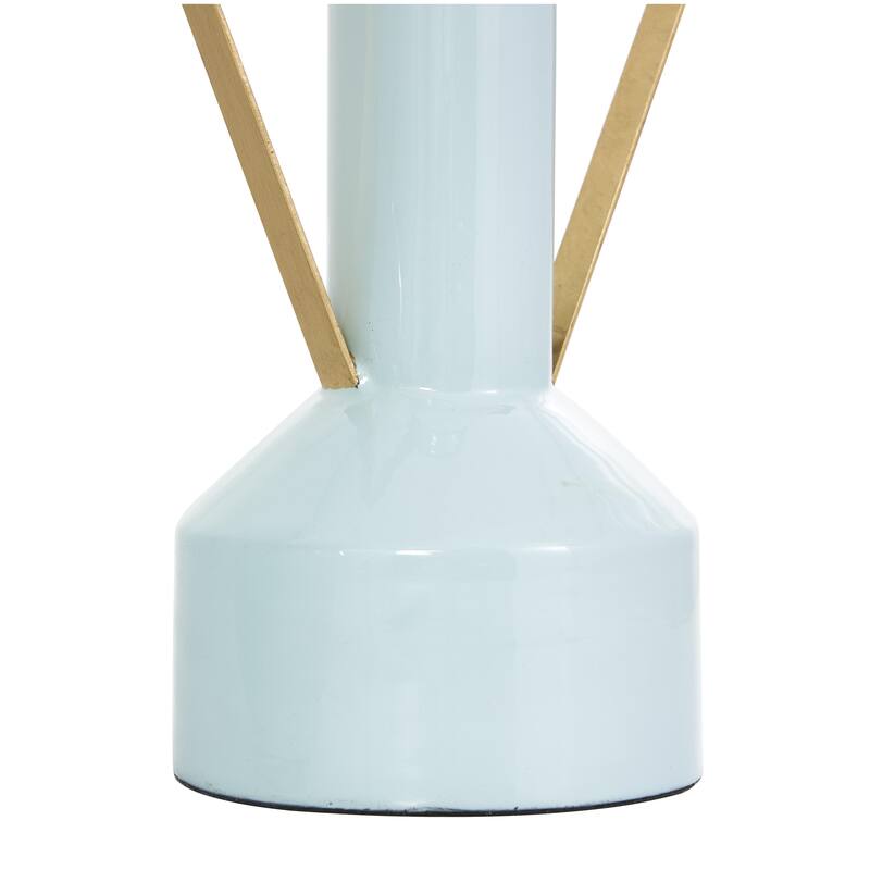 Metal Abstract Enameled Decorative Vase with Varying Shapes - Set of 3 Light Blue or Cream - CosmoLiving by Cosmopolitan