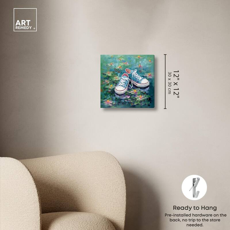 Lily Pad Sneakers II Canvas by Art Remedy, Gallery Wrapped