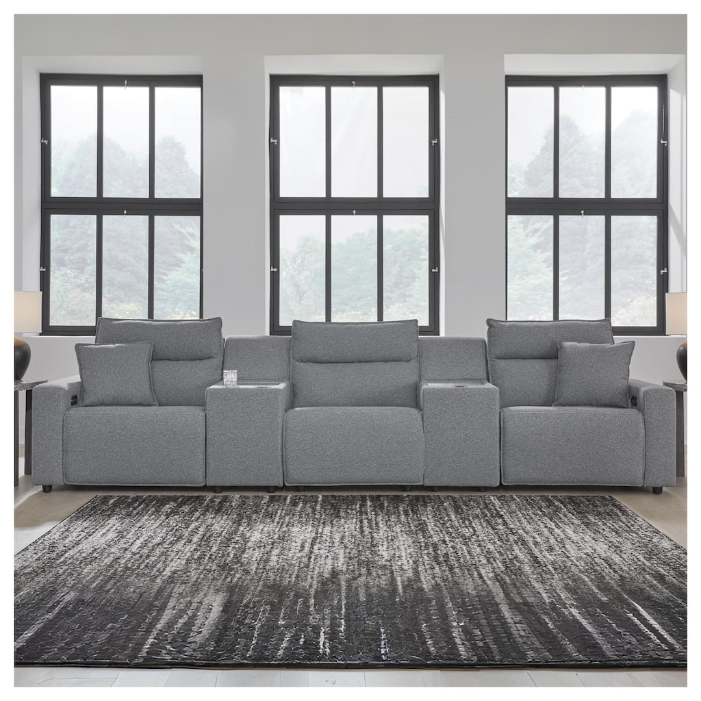 Signature Design by Ashley Modmax Gray 5-Piece Power Reclining Sectional - 152" W x 41" D x 41" H