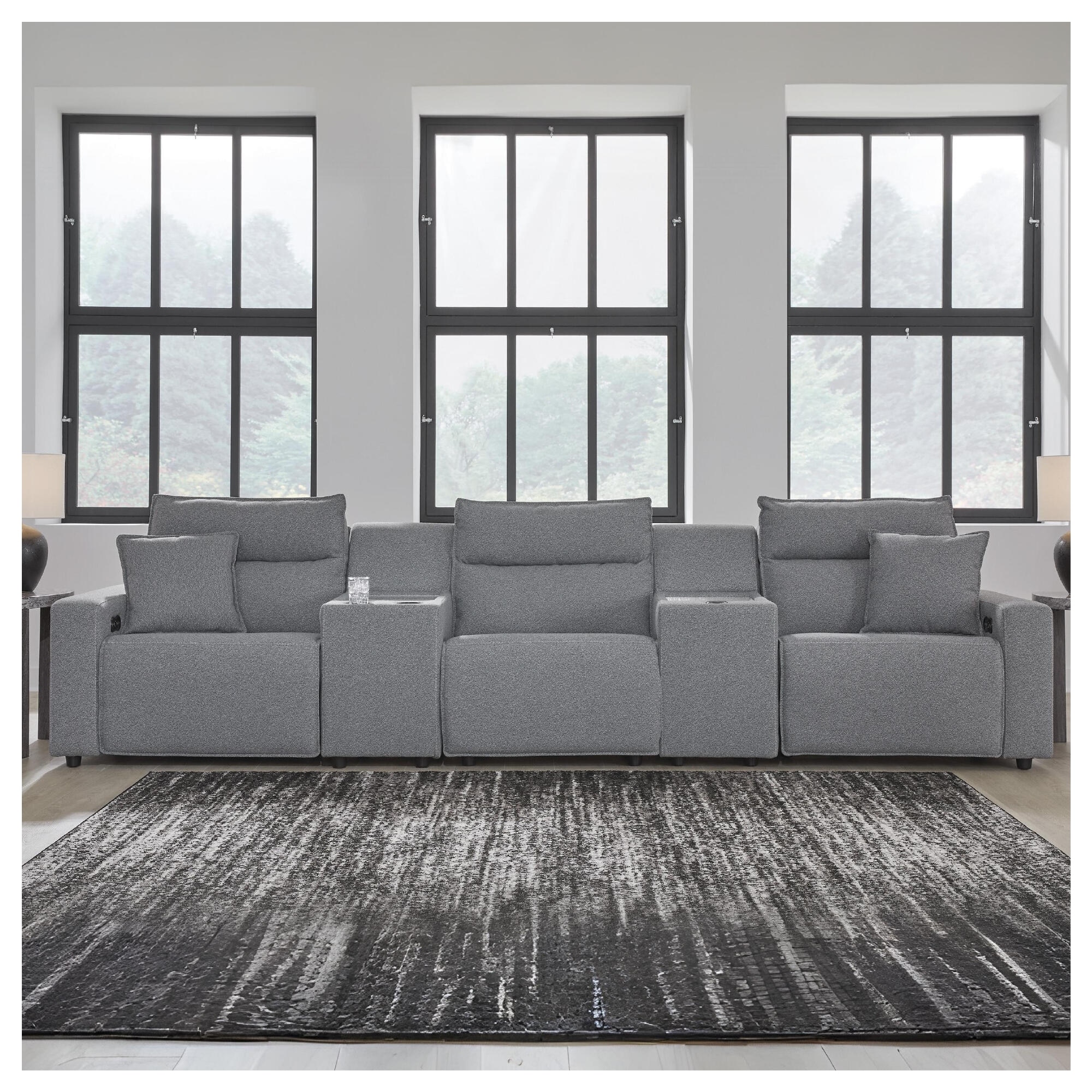 Signature Design by Ashley Modmax Gray 5-Piece Power Reclining Sectional - 152" W x 41" D x 41" H