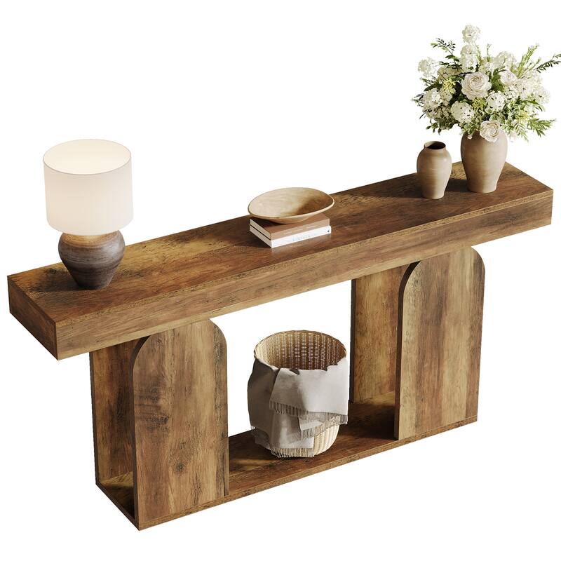 70.9" Console Table, Wood Sofa/Entryway Table with Storage Shelf, Living Room Hallway Foyer Behind Couch